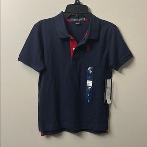 U.S. Polo Assn. Blue Polo Shirt with Red Trim